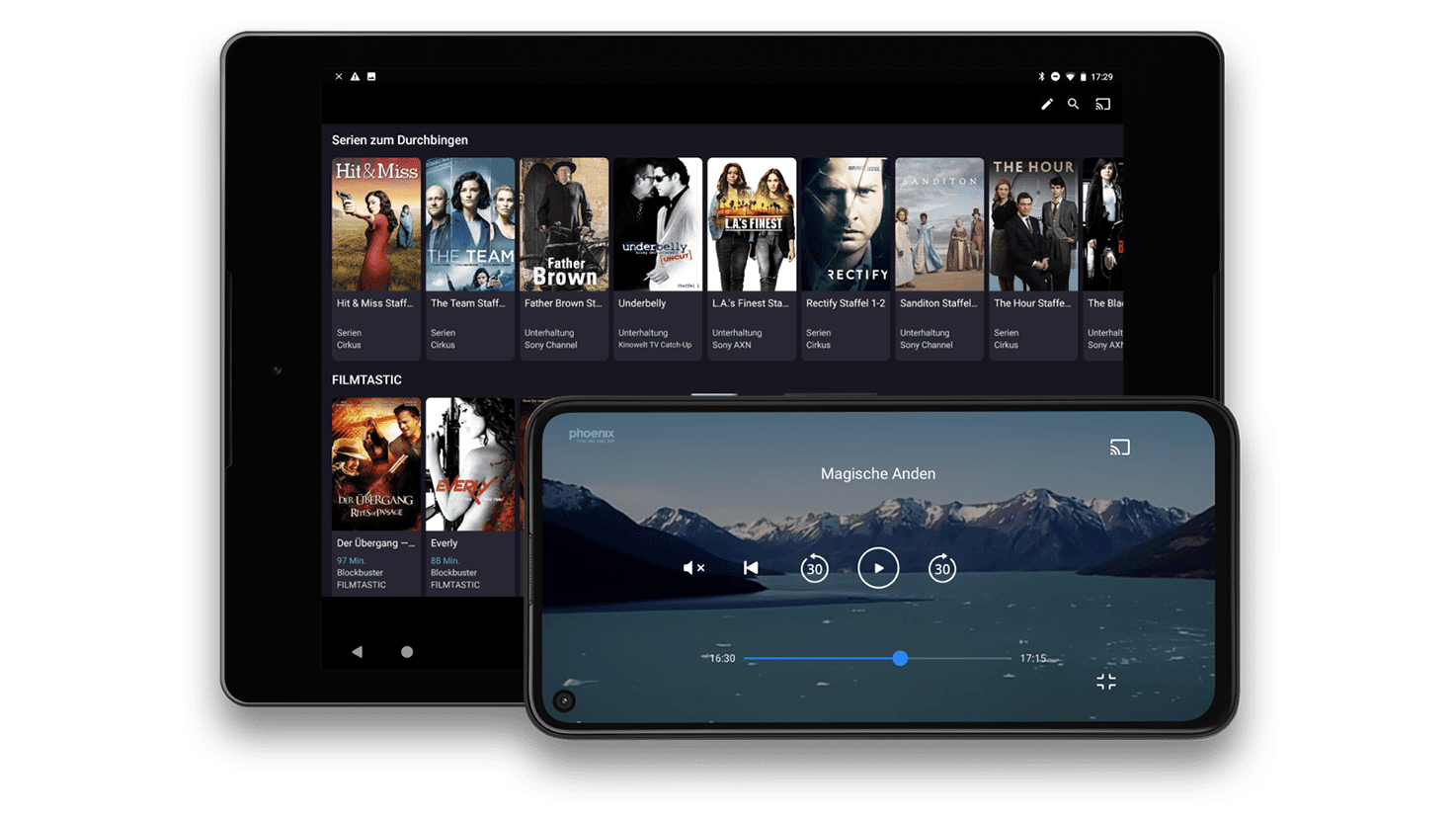 Fernsehen auf dem Android Smartphone und Tablet mit der waipu.tv-App.